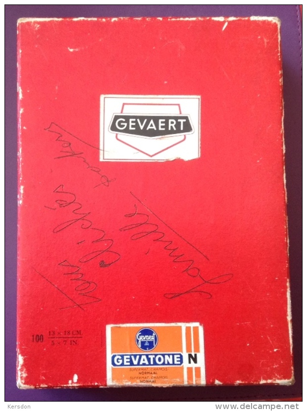 Boite En Carton Vide GEVAERT / Gevatone 14x19,5 Cm Pour Plaque De Verre 13x18 Cm - Matériel & Accessoires