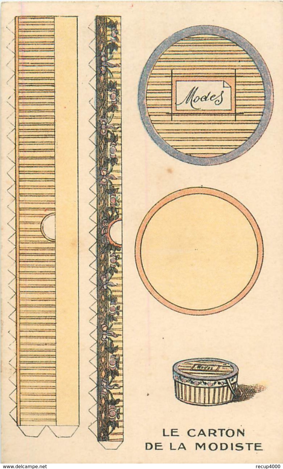 CHROMO Découpi " à La Grande Maison "  Le Carton De La Modiste   2 Scans - Other & Unclassified