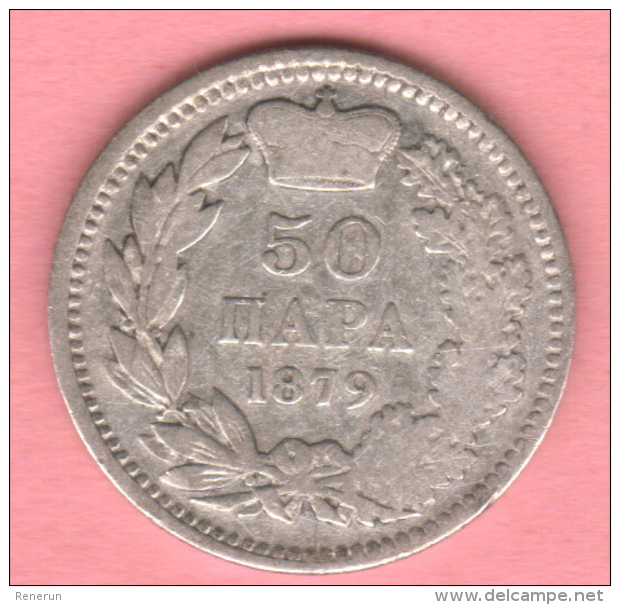 SERBIE 50 Para Argent Silver 1879  ** 2 Scannes - Serbie