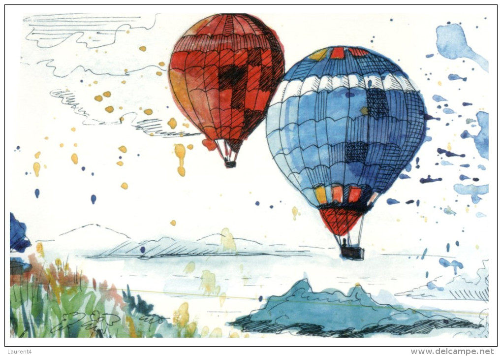 (345) Russia Hot Air Balloon + Postcrossing Stamp At Back Of Postcard - Fesselballons