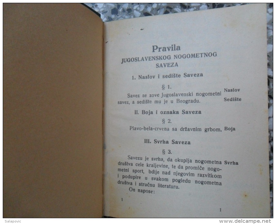 JUGOSLAVENSKI NOGOMETNI SAVEZ PRAVILA I PRAVILNICI 1936, KRALJEVINA JUGOSLAVIJA, Kingdom Of Yugoslavia - Libros