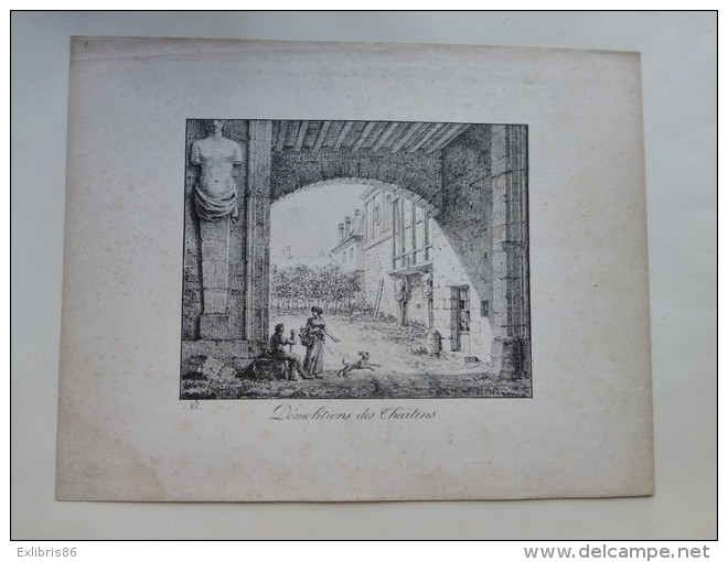 PARIS, Démolition Des Théatins, Litho Originale 1850 ?,  ; Ref 404 G04 - Estampes & Gravures