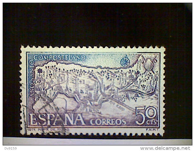 Spain (España), Scott #1643, Used (o), 1971 Campostela Issue, 50cts, Map Of Pilgrimage Routes - Oblitérés