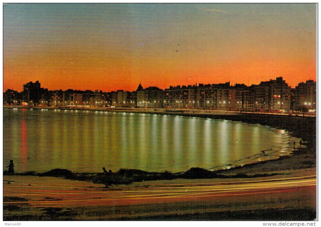 MONTEVIDEO  PLAYA  POCITOS  VISTA  NOCTURNA         (VIAGGIATA) - Uruguay