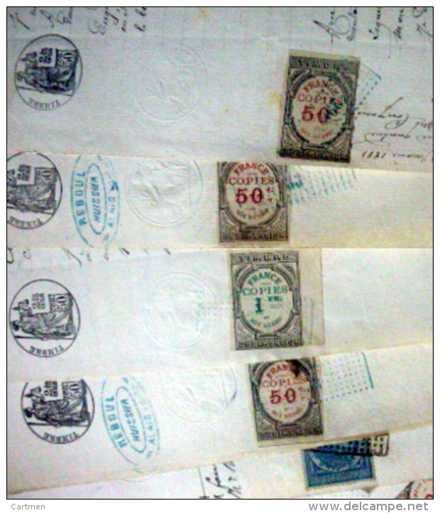 TIMBRES DE DIMENSION  LOT DE 59 TIMBRES DE DIMENSION  TIMBRES COPIE ET DECHARGES  SUR DOCUMENTS 1880 - Autres & Non Classés