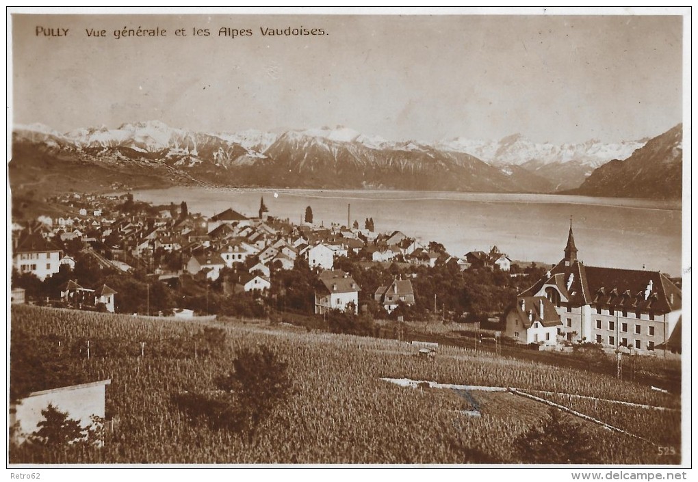 PULLY &#8594; Vue Générale Et Les Alpes Vaudoises Anno 1925 - Pully