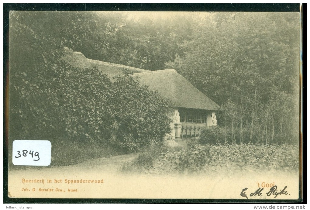 ANSICHTKAART * HILVERSUM * BOERDERIJ In 't SPAANDERSWOUD * GELOPEN IN 1903 Naar AMSTERDAM * NVPH 51  (3849) - Hilversum