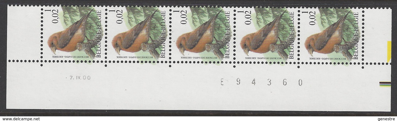 Belgique COB 2918 ** (MNH) - Date : -7.IV.00 - Planche 2 - Dated Corners