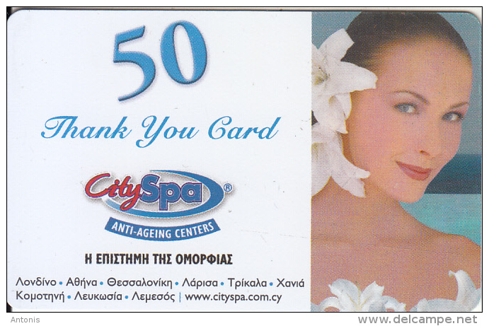 CYPRUS - City SPA Thank You Card 50 Euro(matt Surface), Sample - Other & Unclassified