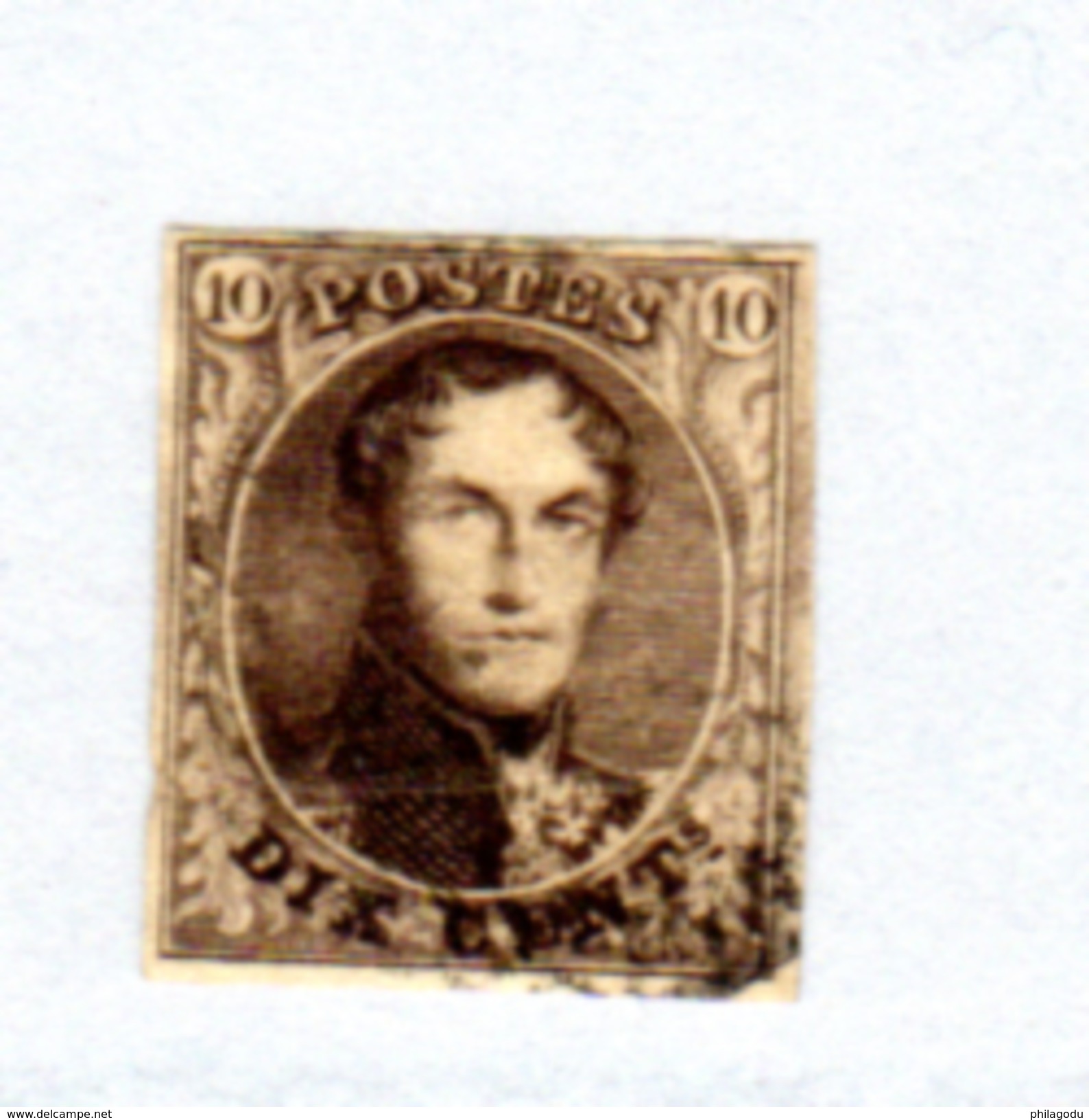 Léopold 1er, Médaillon, 3 Ø (pli), Cote 115 &euro;,   Avec Les 4 Marges - 1849-1850 Médaillons (3/5)