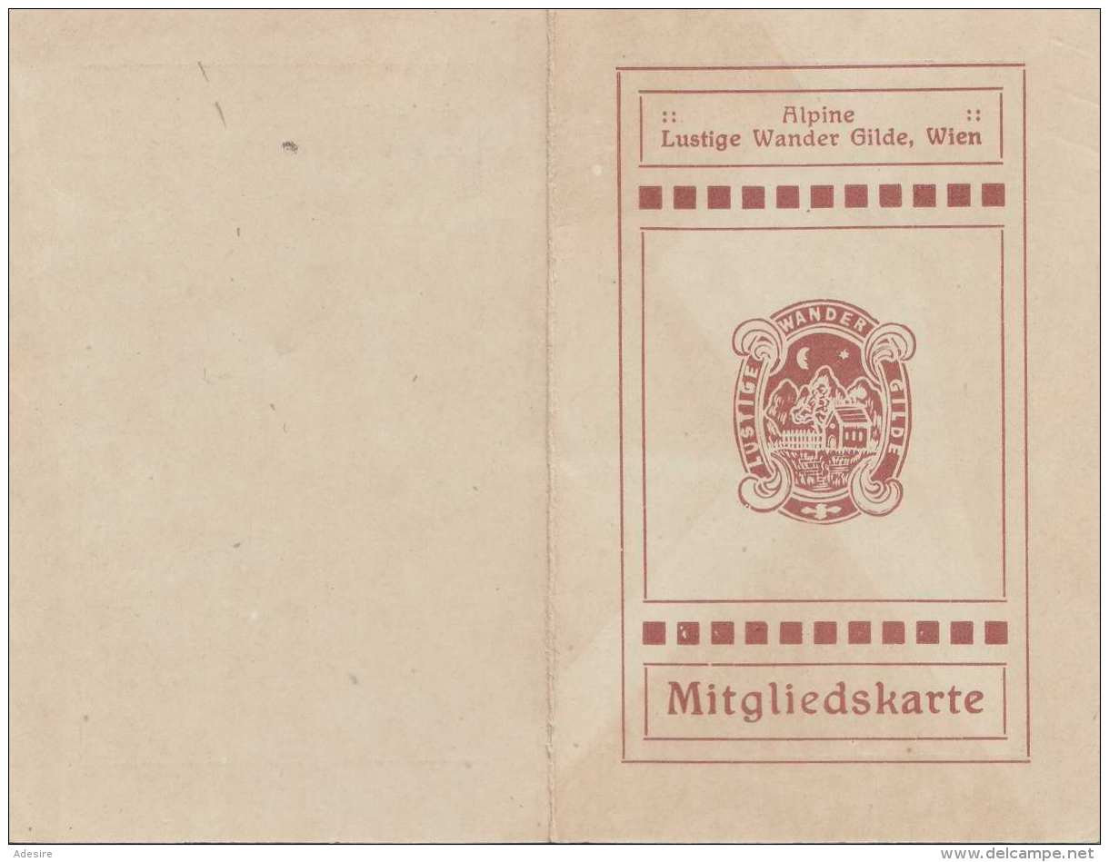 Mitgliedskarte ALPINE LUSTIGE WANDER GILDE WIEN 1921 - Historische Dokumente