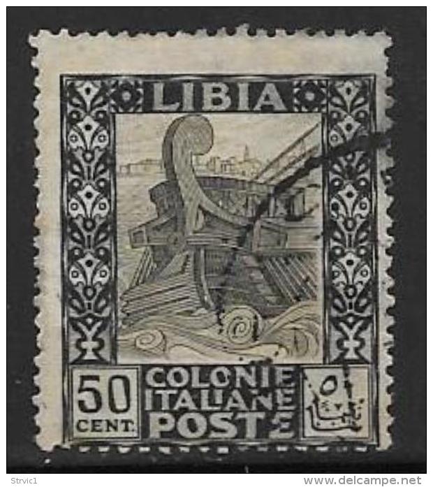 Libya, Scott # 27 Used Ancient Galley,1921 - Libya