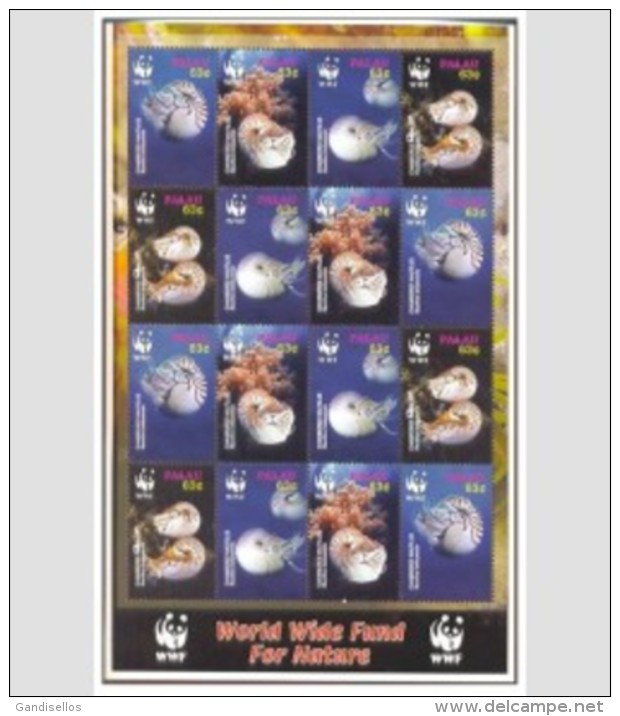 PALAU SHEET MARINE LIFE WWF - Unused Stamps