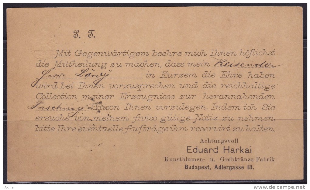 8243. Hungary 1888 Postal Stationery From Budapest To Kubin (Kovin) - Postal Stationery