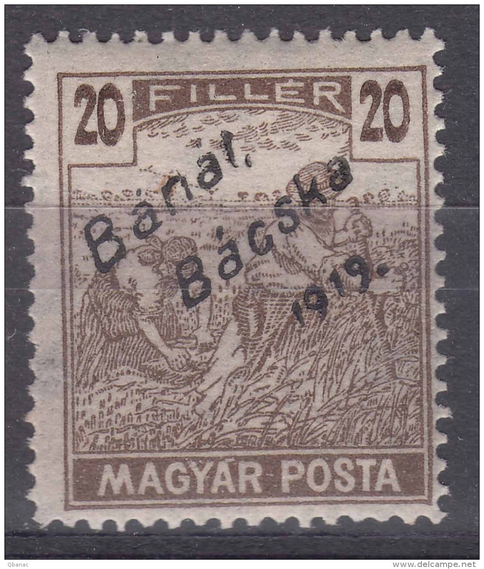 Hungary Banat Bacska 1919 MAGYAR POSTA Mi#40 Mint Hinged - Banat-Bacska