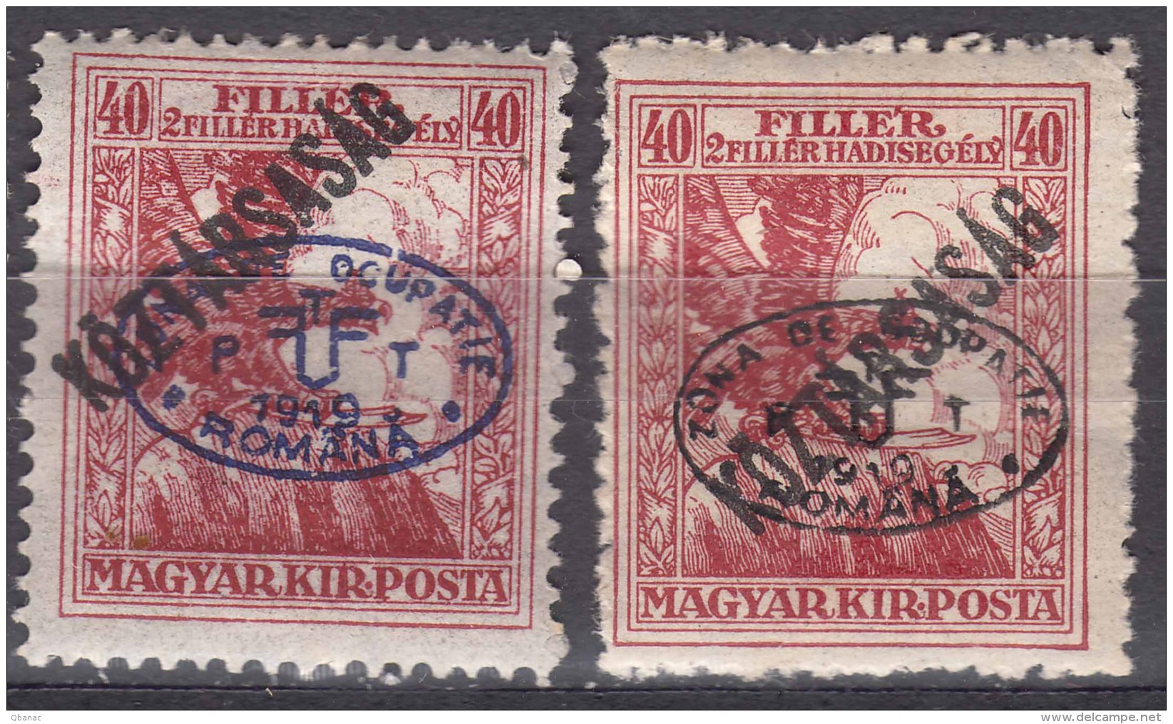 Hungary Debrecen Debreczin 1919 Mi#64 In Blue And Black (?) Overprint, Mint Hinged - Debreczen