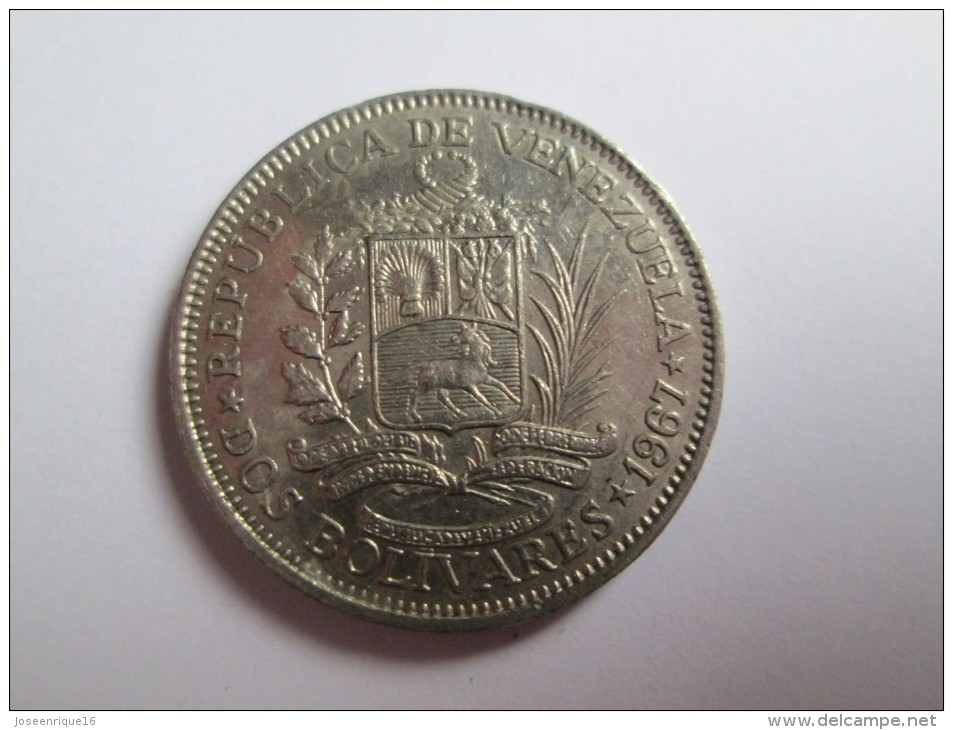 1967 VENEZUELA 2 BOLIVARES, MONEDA MONNAIE COIN - Venezuela