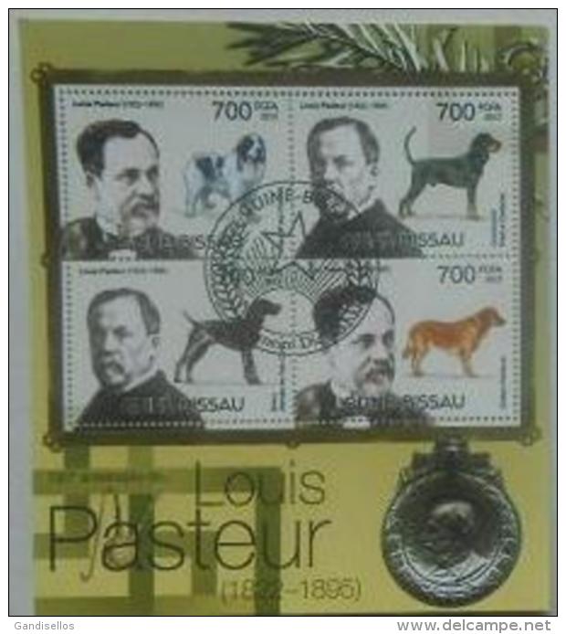 GUINE BISSAU SHEET USED LOUIS PASTEUR DOGS CHEMISTS - Louis Pasteur