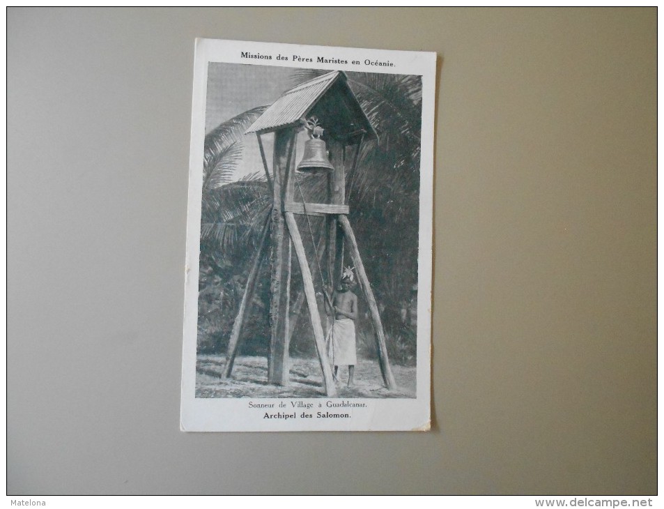 SALOMON ARCHIPEL DES SALOMON SONNEUR DE VILLAGE A GUADALCANAR MISSIONS DES PERES MARISTES EN OCEANIE - Salomon