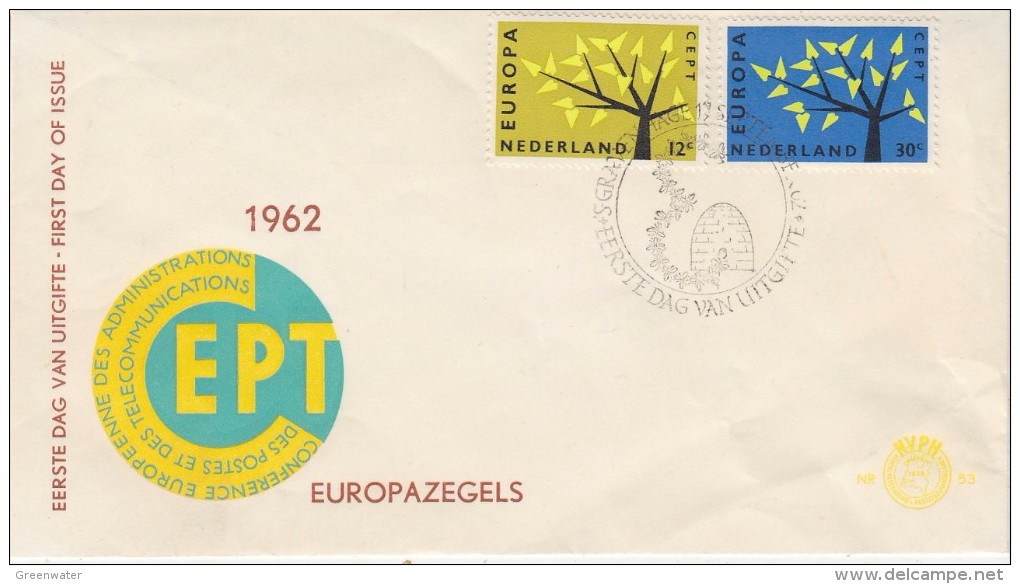 Europa Cept 1962 Netherlands 2v FDC (F5688F) - 1962