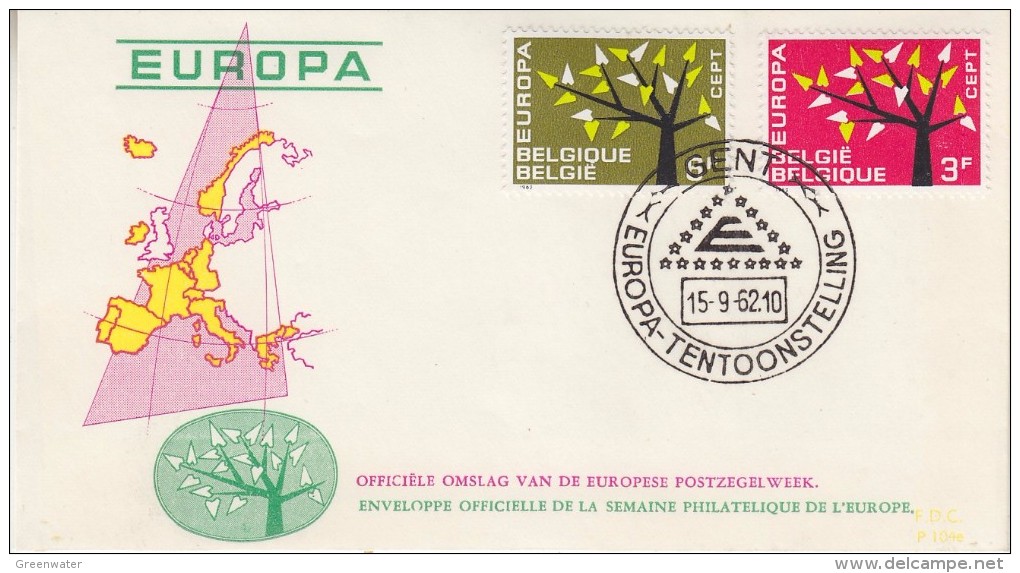 Europa Cept 1962 Belgium  2v FDC (F5688S) - 1962