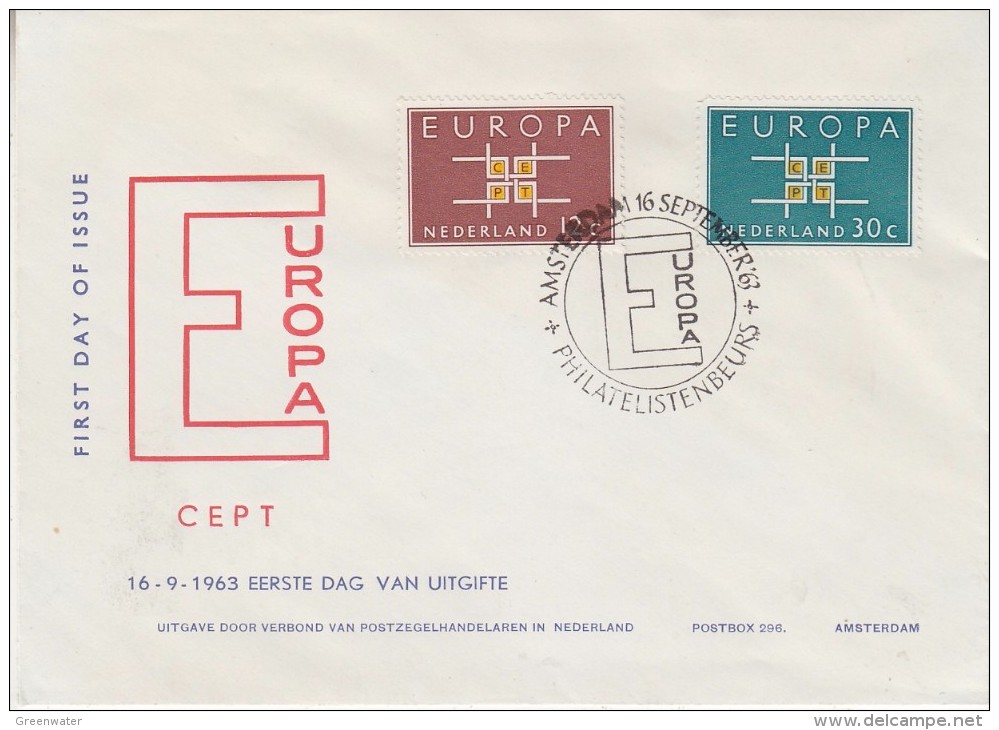 Europa Cept 1963 Netherlands 2v FDC (1F5689N) - 1963