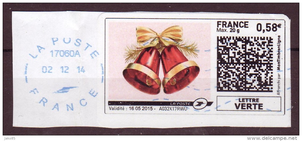 Vignette Personnalisée - 2014 - Lettre Verte Sur Fragment 0,54 E - 2010-... Illustrated Franking Labels