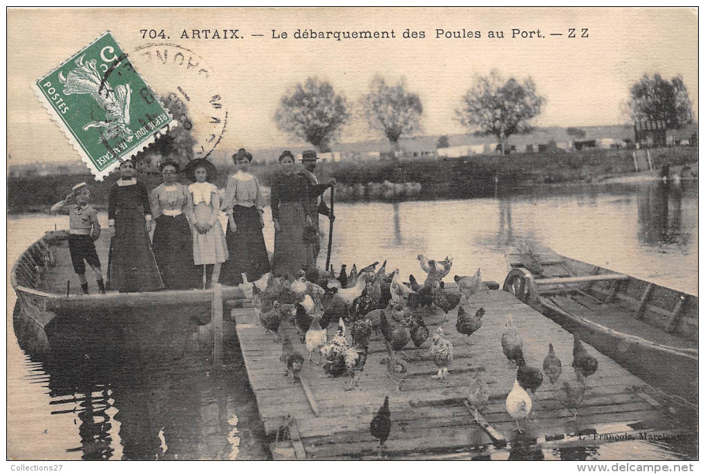 71-ARTAIX- LE DEBARQUEMENT DES POULES AU PORT - Autres & Non Classés