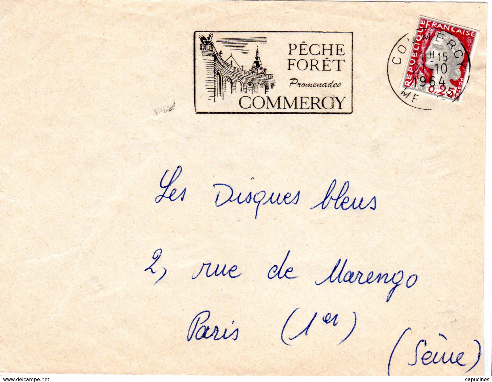 M. De Decaris  - 0,25 F - AFFRACH. INTERDIT: Timbre Découpé Sur Un Entier Postal - 1960 Maríanne De Decaris