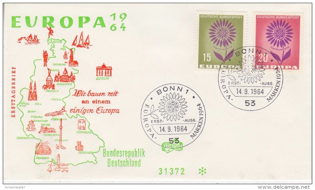 Europa Cept 1964 Germany 2v FDC (F5690J) - 1964