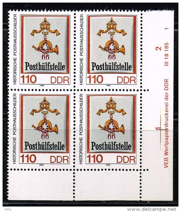 DDR 1989, Michel# 3303 - 3305 ** Mit DV - Used Stamps