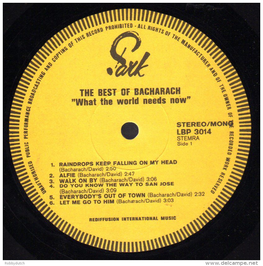 * LP *  THE BEST OF BURT BACHARACH - WHAT THE WORLD NEEDS NOW (Holland 1976 EX!!!) - Disco, Pop