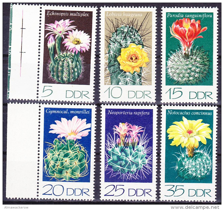 2016-0432 GDR Complete Set Cactus Mi 1922-27, Two Stamps With Margins MNH ** - Cactus