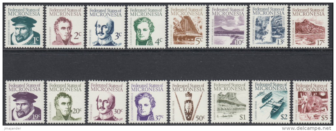 Micronesia 1984 Definitive Stamps: Seafarers, Landscapes, Culture. Mi 5-20 MNH - Micronesia