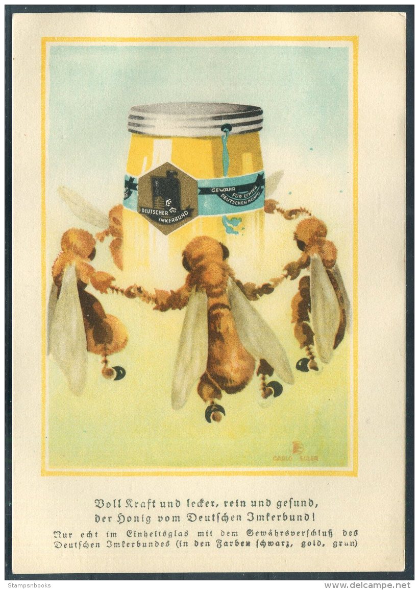 Germany Deutsche Reich Honey Bee Deutscher Inkerbund ISS Deutschen Honig Advertising Postcard - Advertising