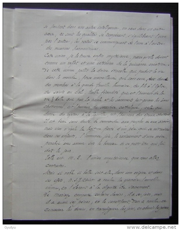 Discours Pour Un Mariage Religieux...8 Pages écrites, Manuscrit à Dater - Manuskripte