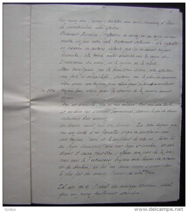 Discours pour un mariage religieux...8 pages écrites, manuscrit à dater