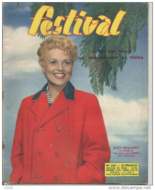 Revue Festival No 260  1954 2 Eme Trimestre Judy Holliday,barbara Stanwyck Jeanne Fusier Gir  ,la Belle De Cadix - Altri & Non Classificati