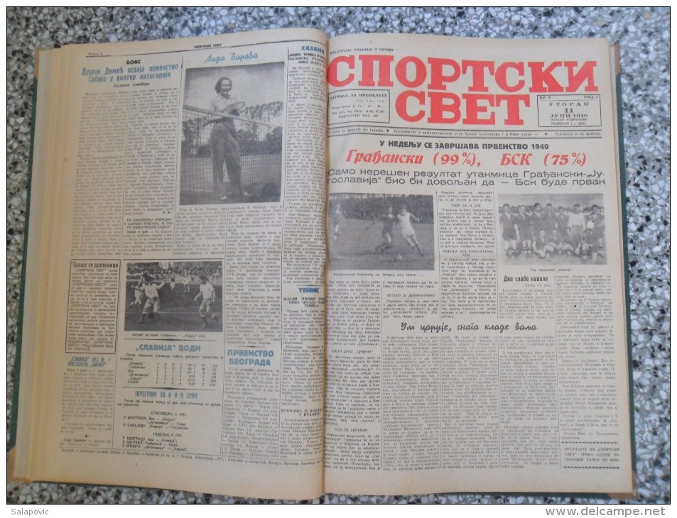 SPORTSKI SVET 1940, BEOGRAD, 24 PIECES, BANDED, PERFECT CONDITION