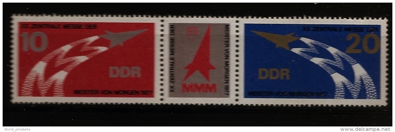 Allemagne DDR 1977 N° 1939A ** Inventeur, Invention, Triptyque, Fusée, Espace, Avion - Neufs