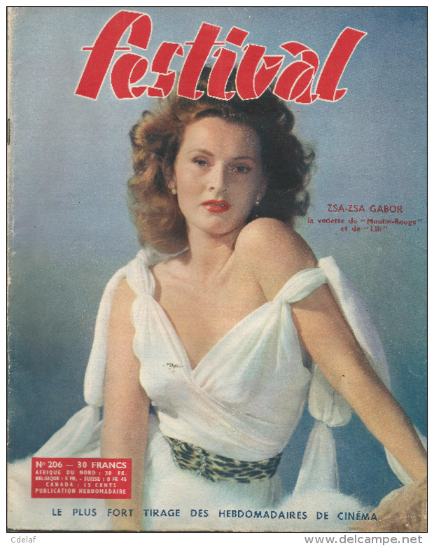 Revue Festival No  206zsa-zsa Gabor Georges Guétary Violettes Impériales 2 Eme Trmestre 1953 - Autres & Non Classés