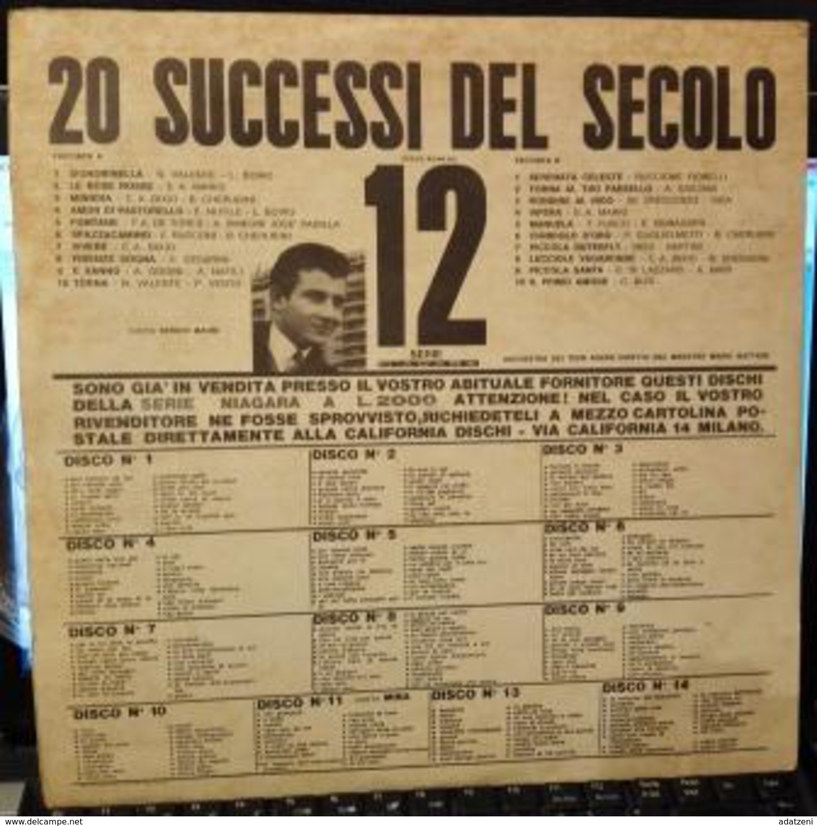 20 SUCCESSI DEL SECOLO NIAGARA 12 LP  TONY ARDEN GIUSY VITTORIO VITTI MARIO BATTAINI - Autres - Musique Italienne