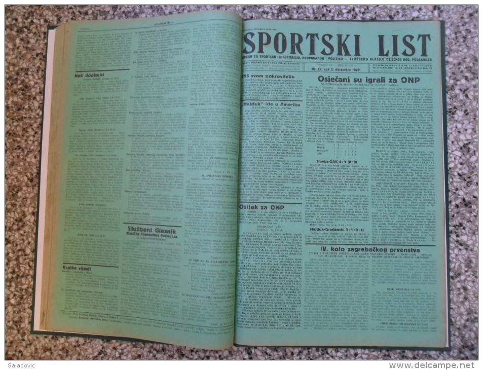 SPORTSKI LIST, SLUZBENO GLASILO OSJECKOG NOGOMETNOG PODSAVEZA, OSIJEK 1928,1929,1930  57 PIECES, BANDED