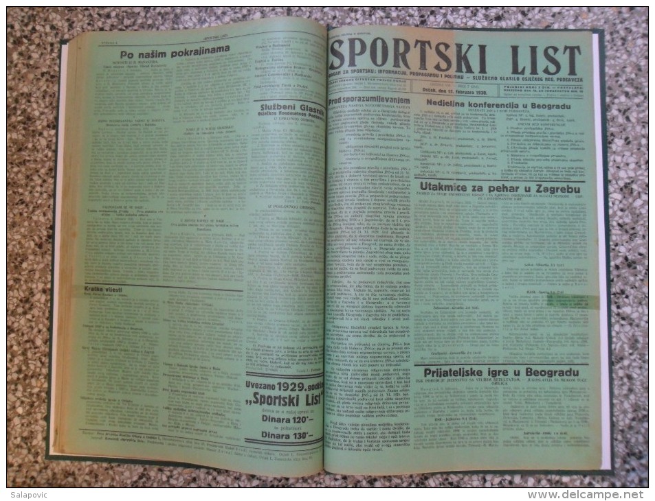 SPORTSKI LIST, SLUZBENO GLASILO OSJECKOG NOGOMETNOG PODSAVEZA, OSIJEK 1928,1929,1930  57 PIECES, BANDED