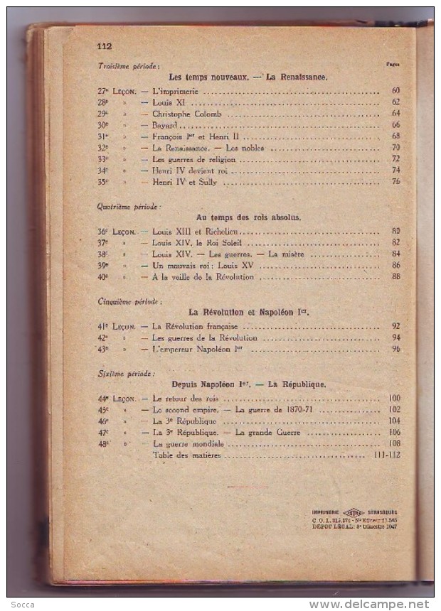 ANCIEN LIVRE  de 1947 " PETITE HISTOIRE de FRANCE - cours élémentaire et cours moyen 1ère année