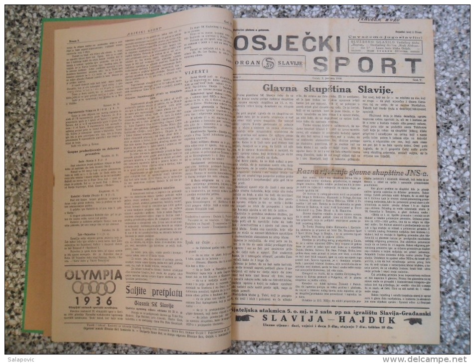 OSJECKI SPORT 1933-1940  40 PIECES,START 1953, ZAGREBACKI SPORTSKI LIST... BANDED