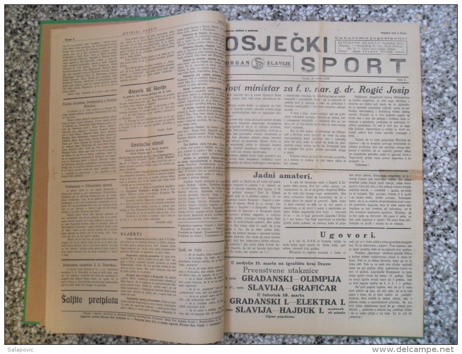 OSJECKI SPORT 1933-1940  40 PIECES,START 1953, ZAGREBACKI SPORTSKI LIST... BANDED