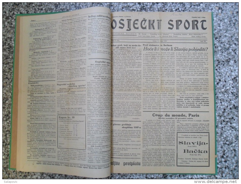 OSJECKI SPORT 1933-1940  40 PIECES,START 1953, ZAGREBACKI SPORTSKI LIST... BANDED