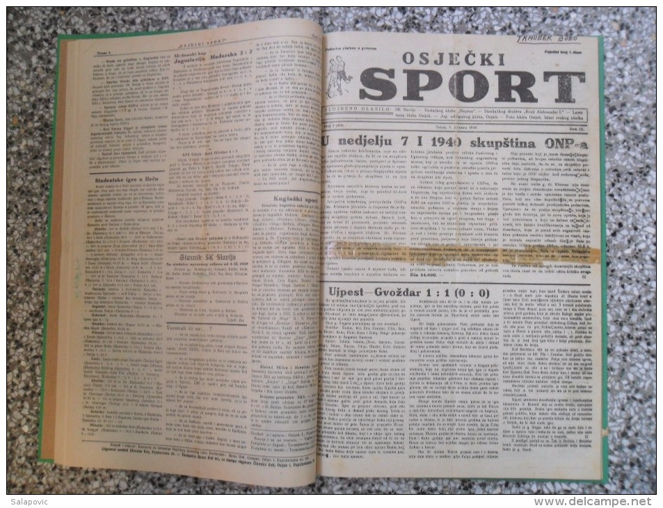 OSJECKI SPORT 1933-1940  40 PIECES,START 1953, ZAGREBACKI SPORTSKI LIST... BANDED