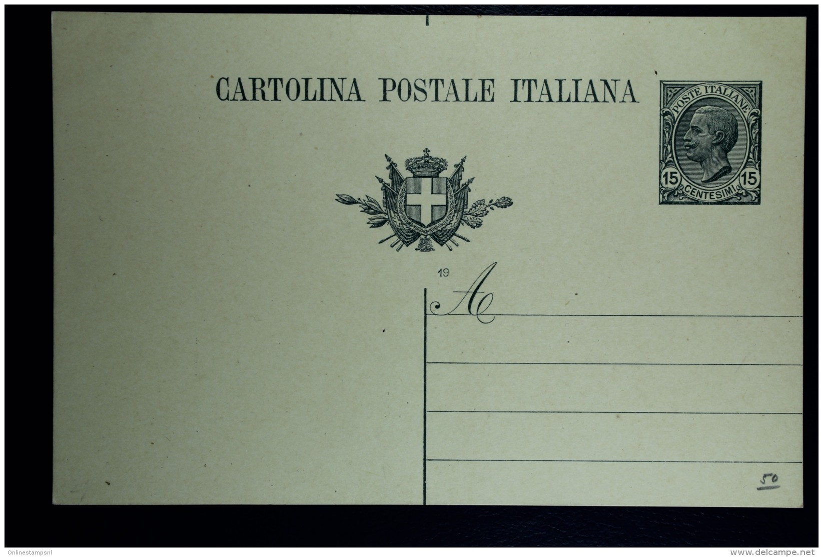 Italia: Cartolina Postale  Mi  P 48 II  Not Used 1919 - Stamped Stationery